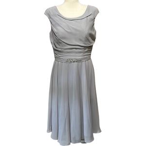 JJ’s House Gray Cap Sleeve Midi Formal Dress
